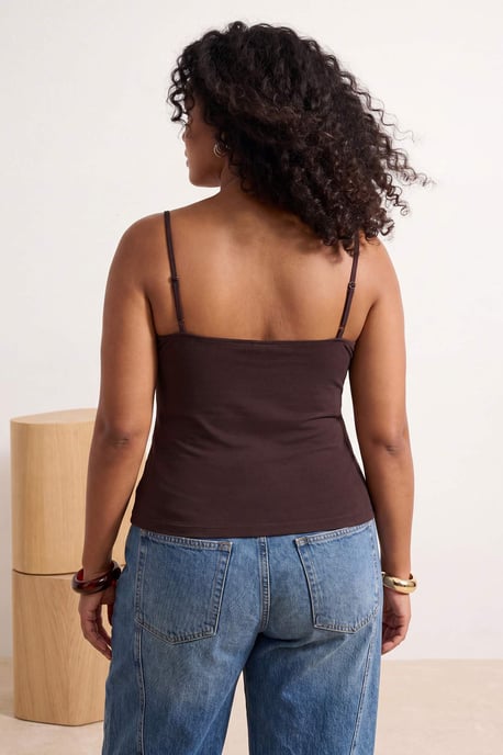 Trendyol Curve Dam Brun Enfärgad Ärmlös Figursydd Plus size Blusar - Image 3