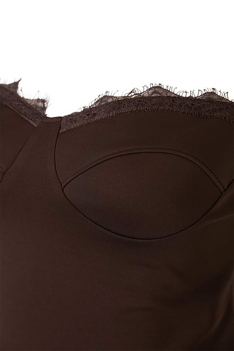 Trendyol Curve Dam Brun Enfärgad Ärmlös Figursydd Plus size Blusar - Image 5