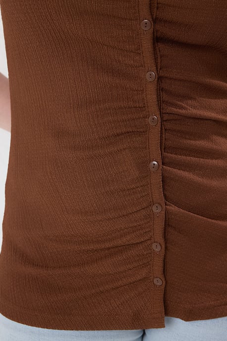Trendyol Curve Dam Brun Enfärgad Ärmlös Figursydd Plus size Blusar - Image 3