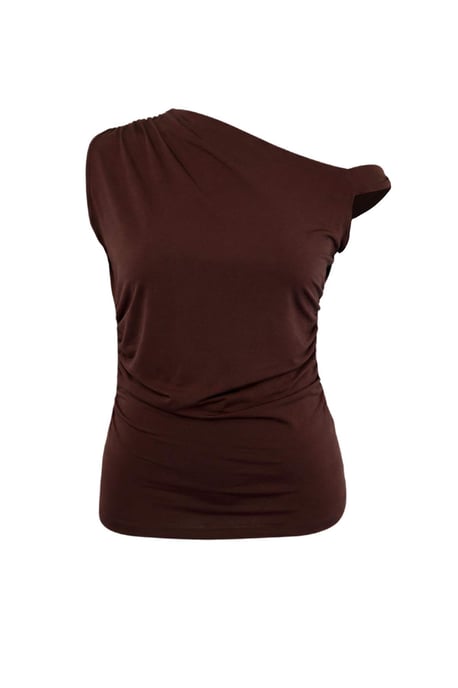Trendyol Curve Dam Brun Enfärgad Ärmlös Figursydd Plus size Blusar - Image 4