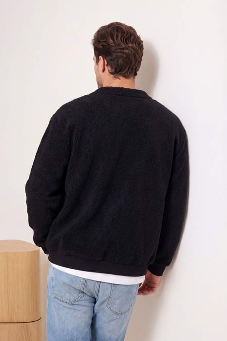 TRENDYOL MAN Men's Black Plain Long Oversize Cardigans - Image 2