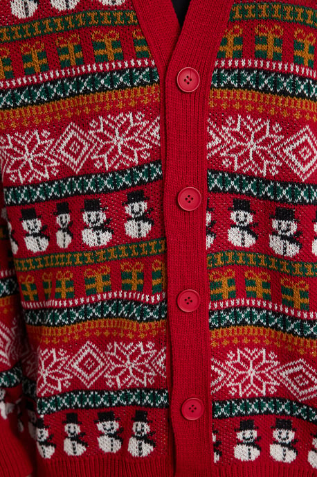 TRENDYOL MAN Men's Multicolor Christmas Long Regular fit Cardigans - Image 4