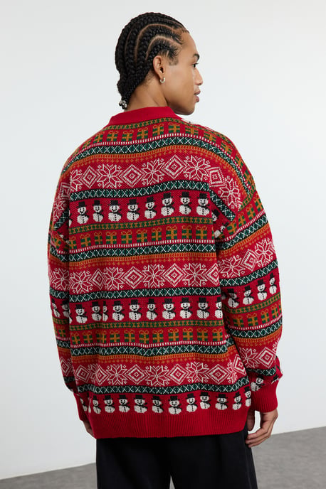 TRENDYOL MAN Men's Multicolor Christmas Long Regular fit Cardigans - Image 5