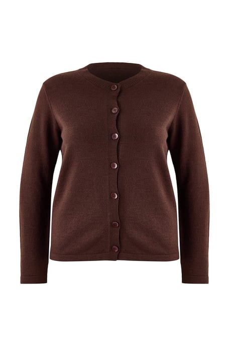 Trendyol Curve Dam Brun Enfärgad Lång Regular fit Plus size Koftor - Image 3