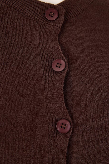Trendyol Curve Dam Brun Enfärgad Lång Regular fit Plus size Koftor - Image 4