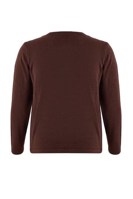 Trendyol Curve Dam Brun Enfärgad Lång Regular fit Plus size Koftor - Image 5