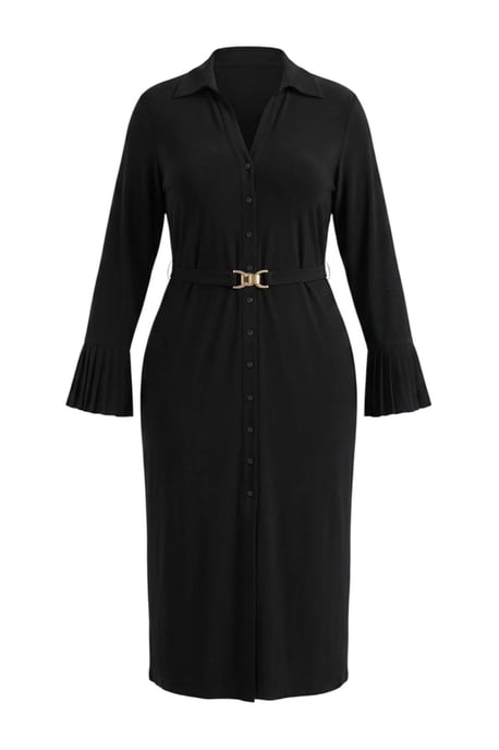 Trendyol Curve Dam Svart Enfärgad Maxi Lång Rak Plus size Klänning - Image 4