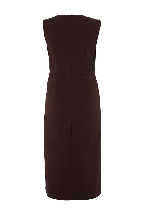 Trendyol Curve Dam Brun Enfärgad Maxi Ärmlös Kväll / Vardag Bodycon Plus size Klänning - Image 5