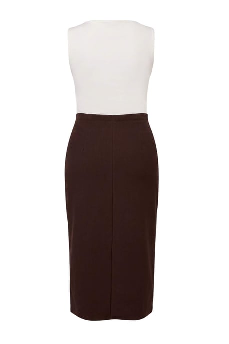 Trendyol Curve Dam Brun Enfärgad Maxi Ärmlös A-linje Plus size Klänning - Image 5