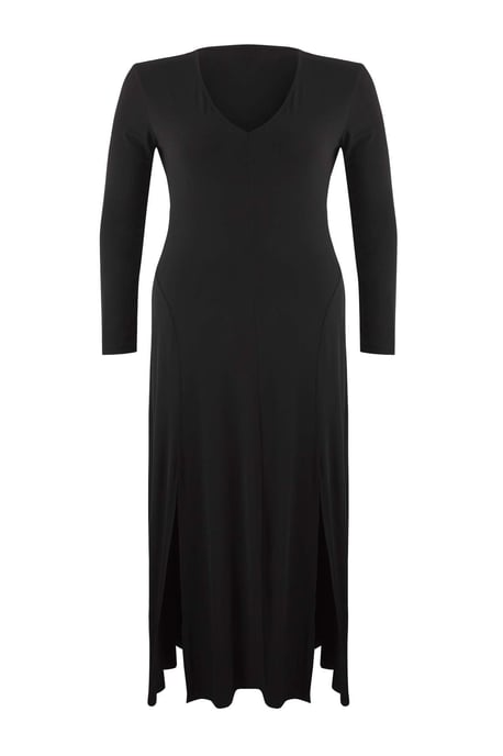 Trendyol Curve Dam Svart Enfärgad Maxi Lång Kväll / Vardag A-linje Plus size Klänning - Image 4