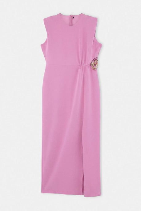 Trendyol Curve Dam Rosa Enfärgad Maxi Ärmlös Fest A-linje Plus size Klänning - Image 3
