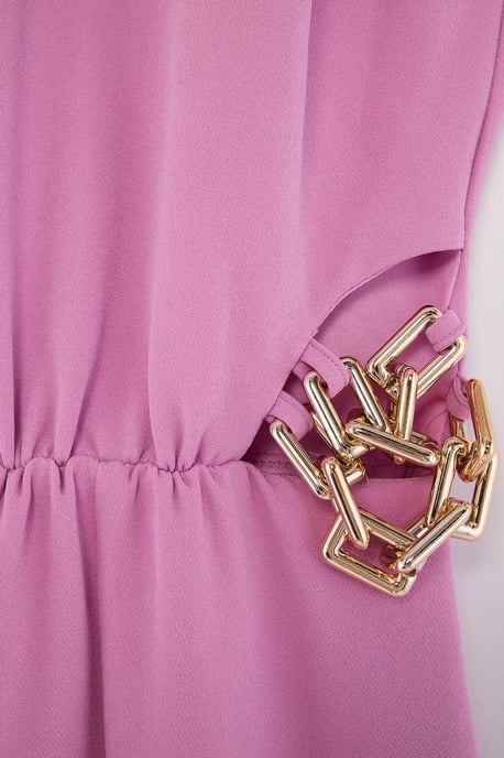 Trendyol Curve Dam Rosa Enfärgad Maxi Ärmlös Fest A-linje Plus size Klänning - Image 4