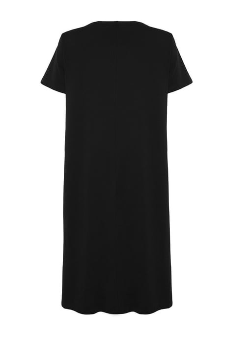 Trendyol Curve Dames Zwart Effen Maxi Kort Casual Recht Grote maten Jurk - Image 4