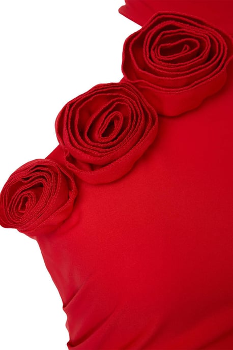 Trendyol Curve Dam Röd Enfärgad Maxi Ärmlös Examen / Bal Bodycon Plus size Klänning - Image 5