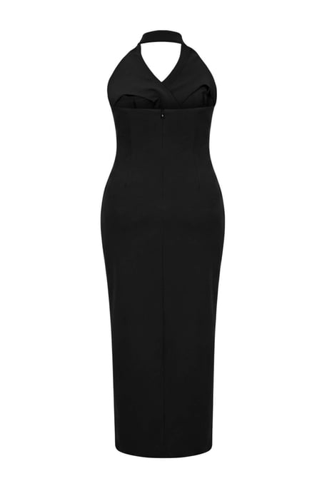 Trendyol Curve Dam Svart Enfärgad Maxi Ärmlös Kavaj Klänning Plus size Klänning - Image 5