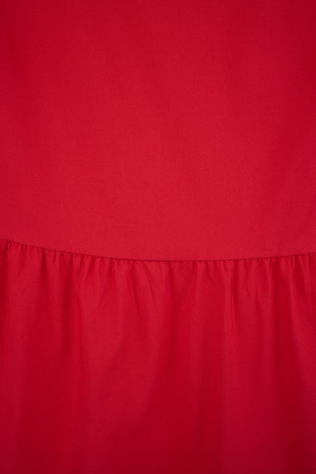 Trendyol Curve Dam Röd Enfärgad Maxi Ärmlös Casual A-linje Plus size Klänning - Image 4