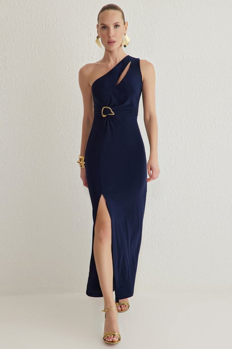 TRENDYOLMİLLA Dames Donkerblauw Effen Maxi Mouwloos Diploma-uitreiking / Gala Recht Avond & Gala Jurk - Image 5