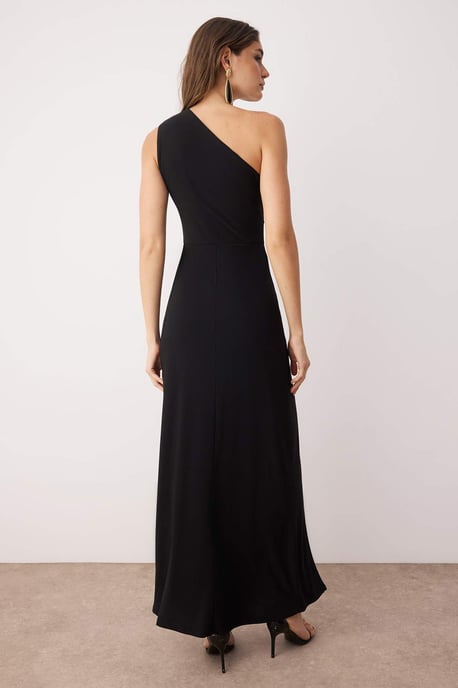 TRENDYOLMİLLA Women's Black Plain Maxi Sleeveless Graduation / Prom Shift Evening & Prom Dress - Image 3