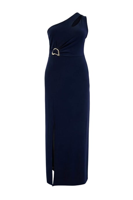 Trendyol Curve Dam Mörkblå Enfärgad Maxi Ärmlös Elegant/Kväll Rak Plus size Klänning - Image 4