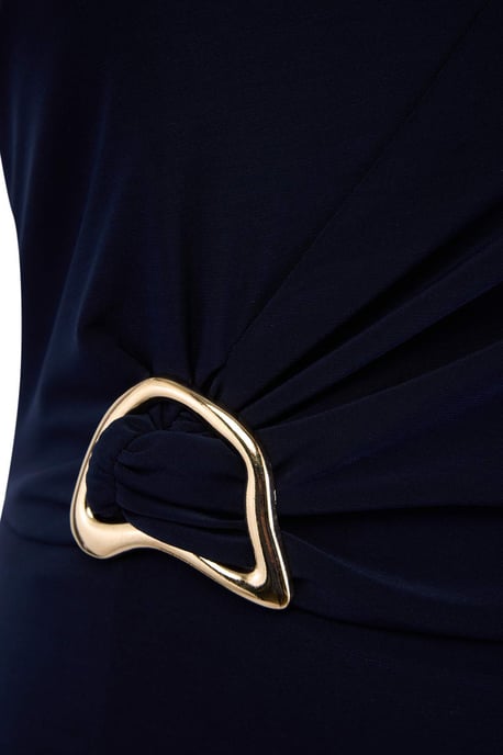 Trendyol Curve Dam Mörkblå Enfärgad Maxi Ärmlös Elegant/Kväll Rak Plus size Klänning - Image 5