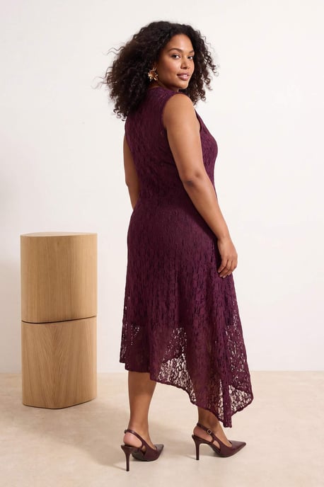 Trendyol Curve Dam Lila Enfärgad Maxi Ärmlös A-linje Plus size Klänning - Image 3