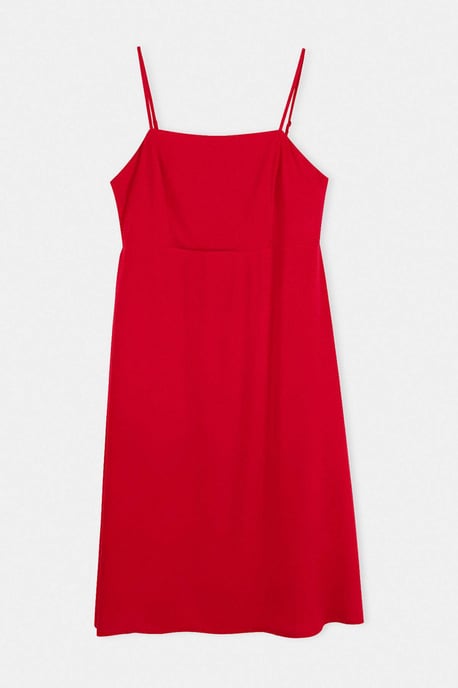 Trendyol Curve Dam Röd Enfärgad Maxi Ärmlös Kväll / Vardag A-linje Plus size Klänning - Image 3