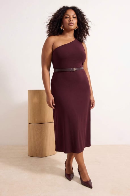 Trendyol Curve Dam Brun Enfärgad Maxi Ärmlös A-linje Plus size Klänning - Image 2