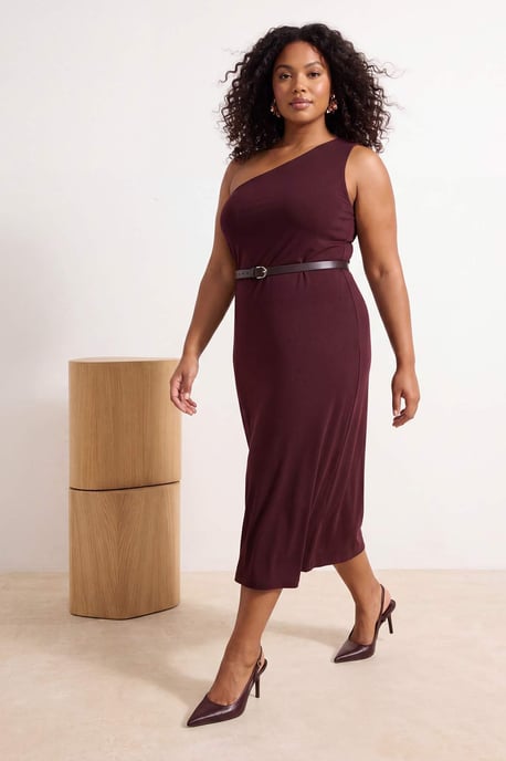 Trendyol Curve Dam Brun Enfärgad Maxi Ärmlös A-linje Plus size Klänning - Image 6