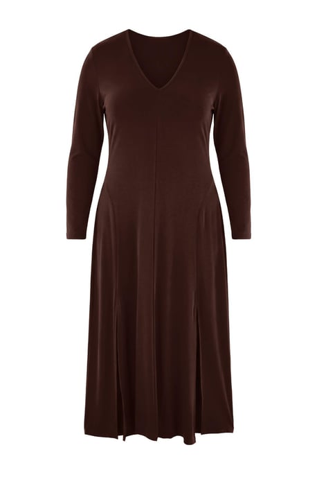 Trendyol Curve Dam Brun Enfärgad Maxi Lång Kväll / Vardag A-linje Plus size Klänning - Image 4