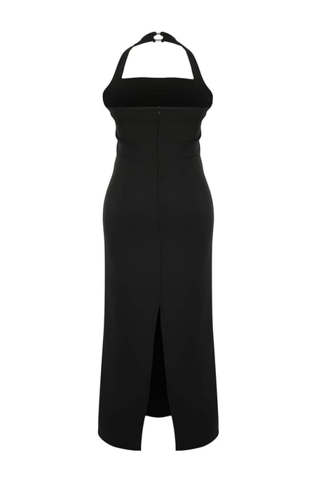 Trendyol Curve Dam Svart Enfärgad Maxi Ärmlös Elegant/Kväll Rak Plus size Klänning - Image 2