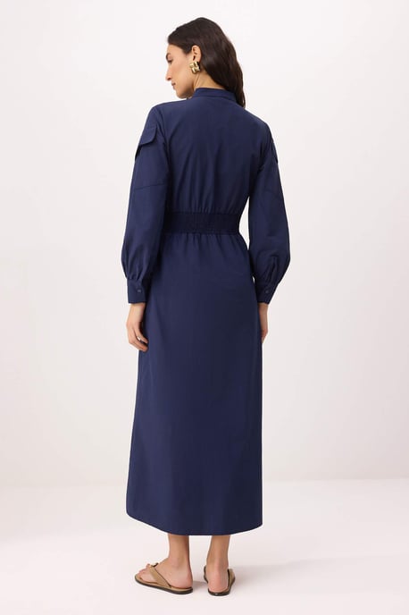 Trendyol Modest Dames Donkerblauw Effen Maxi Lang Skater Modest Jurken - Image 3