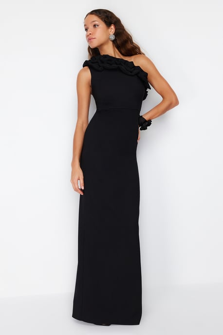 TRENDYOLMİLLA Dames Zwart Effen Maxi Mouwloos Diploma-uitreiking / Gala Recht Avond & Gala Jurk - Image 1