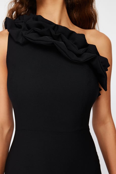 TRENDYOLMİLLA Dames Zwart Effen Maxi Mouwloos Diploma-uitreiking / Gala Recht Avond & Gala Jurk - Image 4