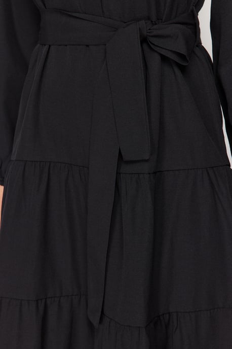 Trendyol Modest Dames Zwart Effen Maxi Lang Casual A-lijn Modest Jurken - Image 4