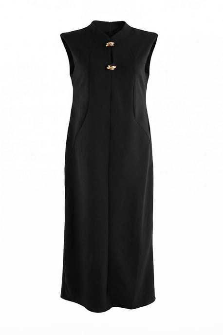 Trendyol Curve Dam Svart Enfärgad Maxi Ärmlös Bodycon Plus size Klänning - Image 3