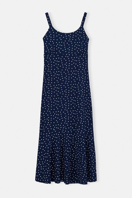Trendyol Curve Dam Mörkblå Prickig Maxi Ärmlös Casual Sjöjungfru Plus size Klänning - Image 3