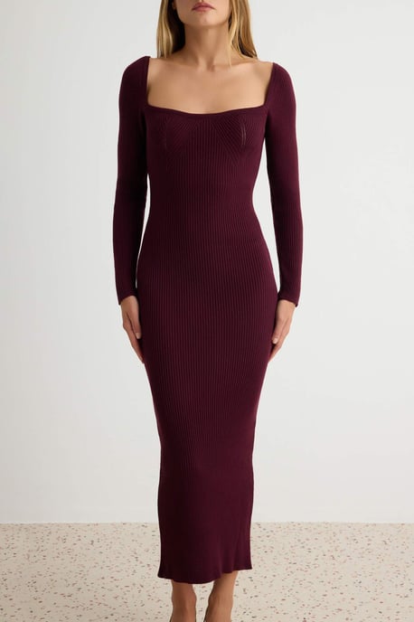 TRENDYOLMİLLA Women's Purple Plain Maxi Long A-line Dresses - Image 3