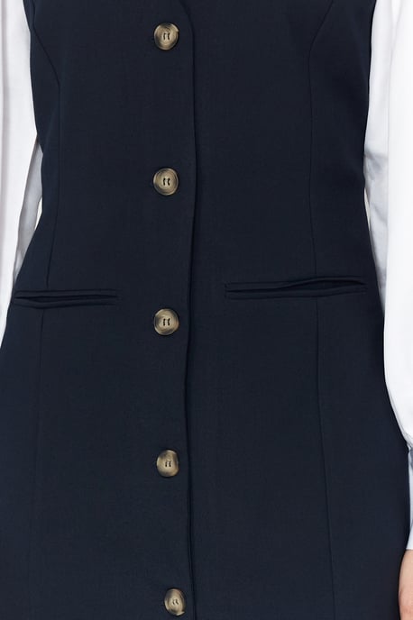 Trendyol Modest Dames Donkerblauw Effen Maxi Lang Casual Gilet Modest Jurken - Image 4
