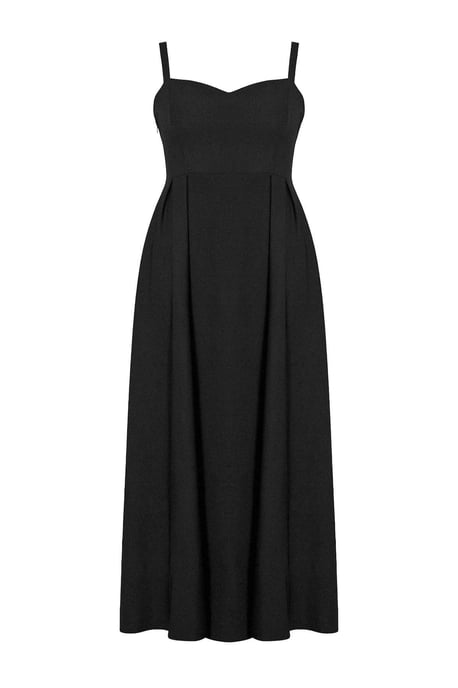 Trendyol Curve Dam Svart Enfärgad Maxi Ärmlös Fest A-linje Plus size Klänning - Image 3