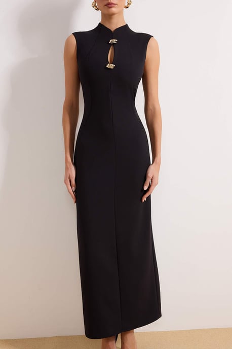 TRENDYOLMİLLA Dam Svart Enfärgad Maxi Ärmlös Elegant/Kväll Rak Kväll & Bal Klänning - Image 2