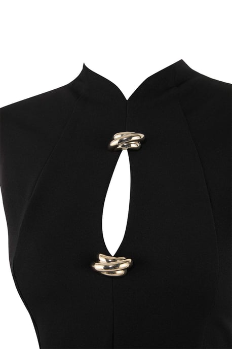 TRENDYOLMİLLA Dam Svart Enfärgad Maxi Ärmlös Elegant/Kväll Rak Kväll & Bal Klänning - Image 5