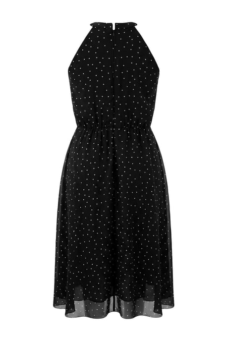 Trendyol Curve Dam Svart Prickig Maxi Ärmlös A-linje Plus size Klänning - Image 5
