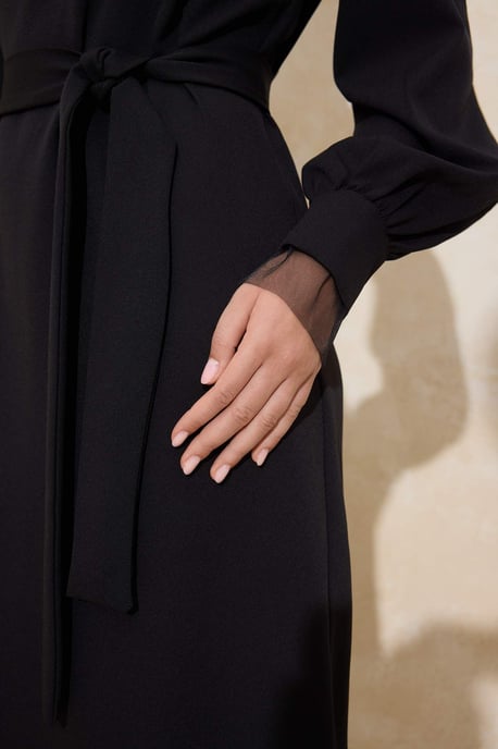 Trendyol Modest Dames Zwart Effen Maxi Lang Casual A-lijn Modest Jurken - Image 5