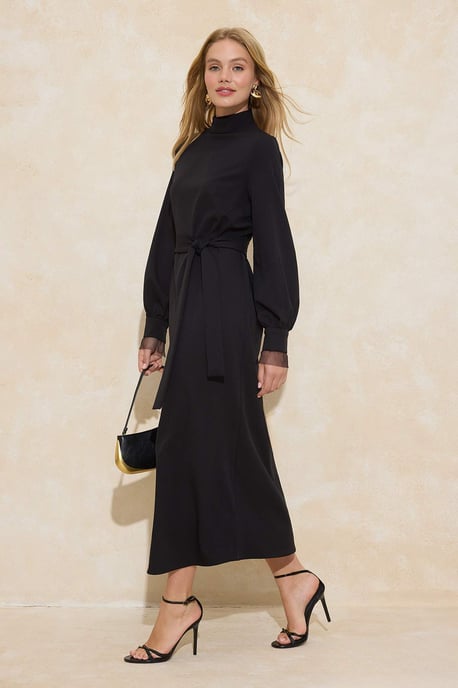 Trendyol Modest Dames Zwart Effen Maxi Lang Casual A-lijn Modest Jurken - Image 6