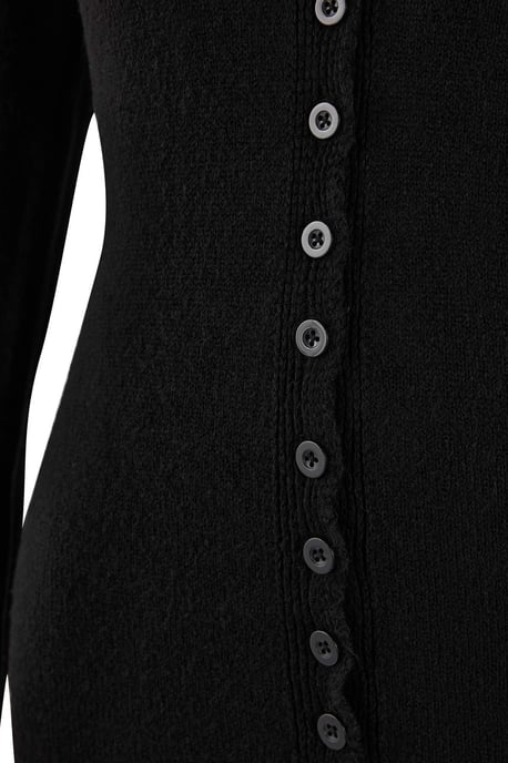 Trendyol Curve Dam Svart Enfärgad Lång Figursydd Plus size Koftor - Image 3