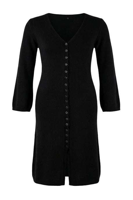 Trendyol Curve Dam Svart Enfärgad Lång Figursydd Plus size Koftor - Image 5