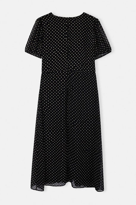 Trendyol Curve Dam Svart Prickig Maxi Kort Casual A-linje Plus size Klänning - Image 5