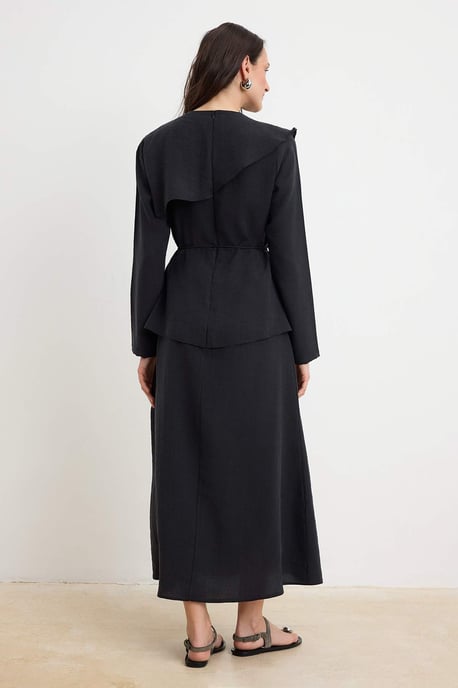 Trendyol Modest Dames Zwart Effen Maxi Lang Casual Skater Modest Jurken - Image 3