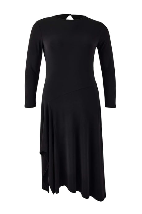 Trendyol Curve Dam Svart Enfärgad Maxi Lång Trend A-linje Plus size Klänning - Image 5