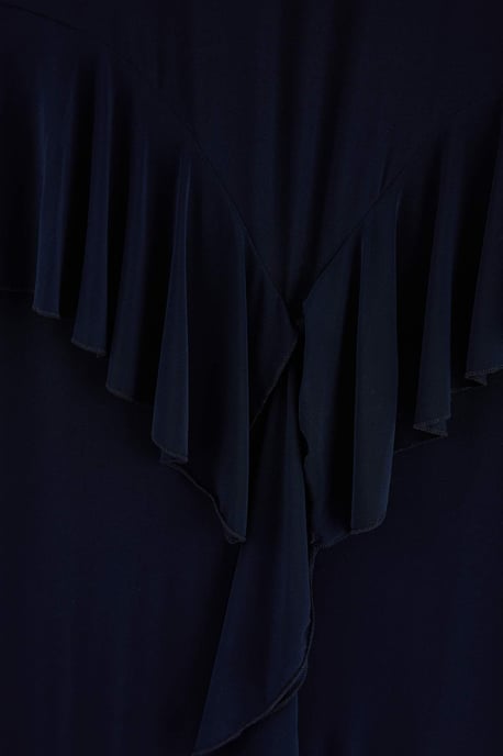 Trendyol Curve Dam Mörkblå Enfärgad Maxi Lång Bodycon Plus size Klänning - Image 5